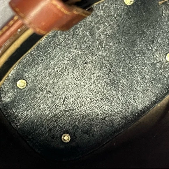 VTG Dooney & Bourke All Weather Leather Norwalk Satchel Bag Brass Hardware USA - Picture 12 of 16